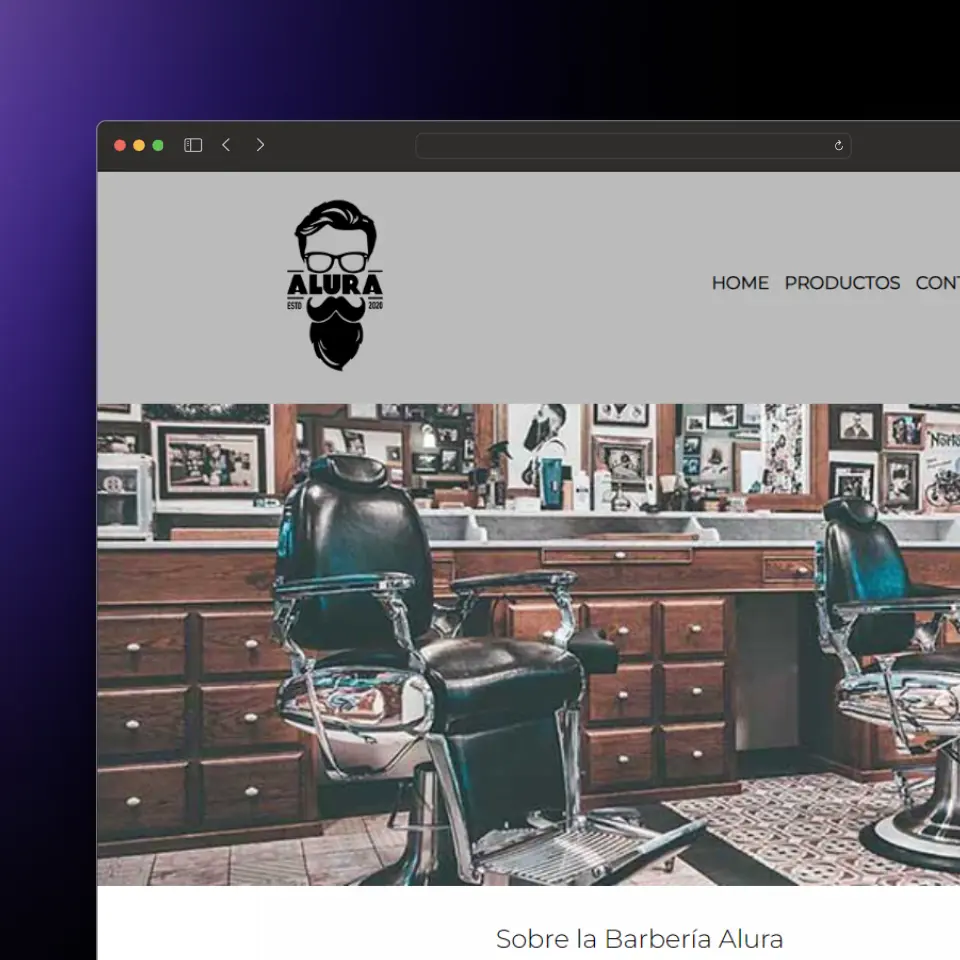 Captura del proyecto Barbería Alura